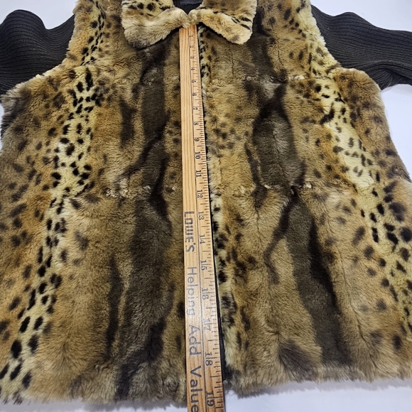 Essentials by Milano Leopard Print Ramie Jacket size L Brown Long Sleeve - Picture 6 of 8